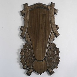 GTK – Antlers & Trophäen KRUM Carved Wood Trophy Plaque for Large Reindeer Brown (Pack of 1)