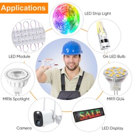 Karyoosi 24V Power Supply LED Driver 24W 1A 110V AC to 12V DC Converter for LED Strip, Spotlight Cabinet Lights, and Indoor Lighting