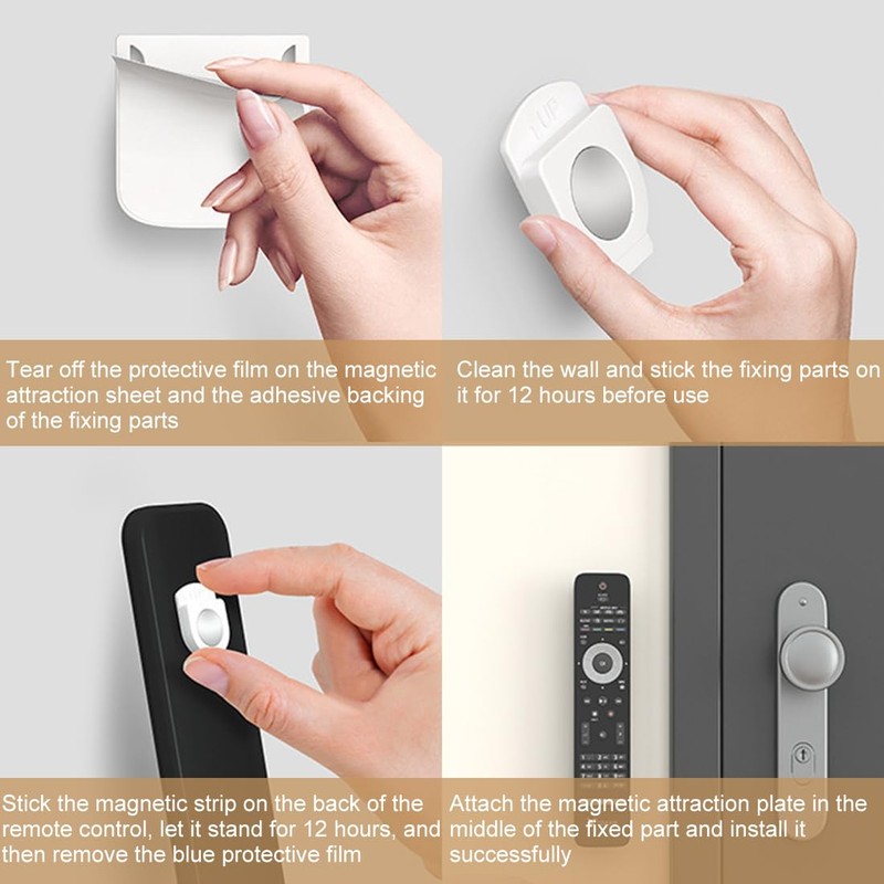 QEDBOJE 2 Pack Magnetic Hook Stand Remote Holder Wall Mount