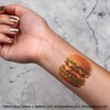 Azeeda 4 x 'Doppel-Cheeseburger' Temporäre Tattoos - Wasserfest, Hautfreundlich &