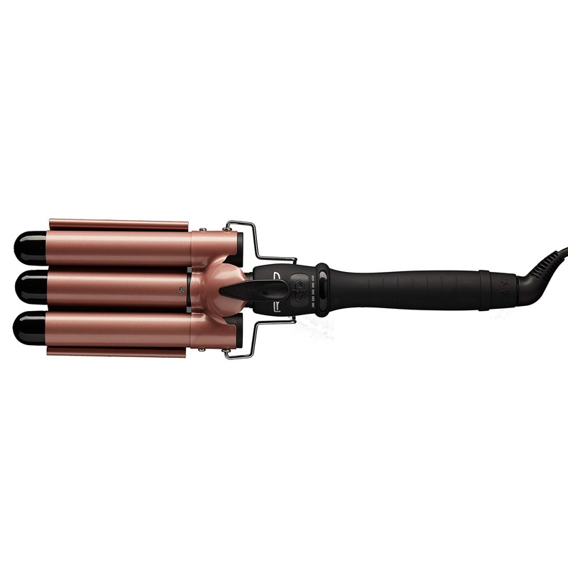 RED 1" Triple Barrel Curling Iron Up to 430°F, Worldwide