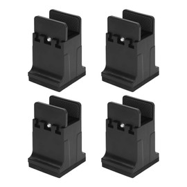 plplaaoo 6 Inch Bed Risers with Adjustable Screw Clamp Furniture and Desk Lifters, 4 Piece Set Furniture Risers for Beds, Sofas, Tables, Soft Rubber Base to Protect Floors and Prevent Noise (Black)