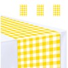MUNILAIL 3 Pcs Yellow and White Checkered Table Runner 14