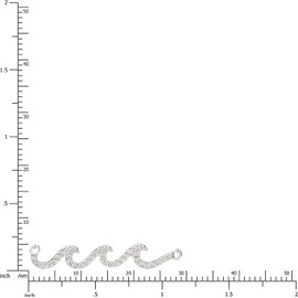 Aloha Jewelry Company 925 Sterling Silver 14K Gold Plated Cubic Zirconia Three Ocean Wave Necklace Pendant with 16"-18" Adjustable Link Chain, Nickle Free Hypoallergenic for Sensitive Skin, Sterling Silver, Cubic Zirconia