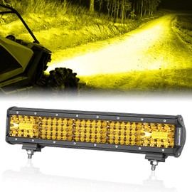 Amber LED Light Bar, OFFROADTOWN 15'' 224W Quad Row Spot Flood Combo LED Driving Light Bar LED Work Light Yellow Fog Light for Off Road Truck Pickup SUV UTV ATV Boat