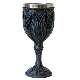 alikiki Medieval Gothic Dragon Wine Goblet - Dungeons And Dragons Chalice Cup - 7oz Stainless Steel Cup Drinking Vessel Ideal Novelty Celtic Gift For Dragon Collector Themed Party Decoration