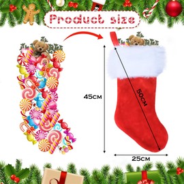 2Pcs Christmas Stocking,Large Xmas Stockings for Gift Treat Bag,45cm Xmas Stockings Hanging Gift Bag Socks Ornaments for Christmas Fireplace Tree Decorations,Socks Ornaments Candy Pouch Bag for Kids