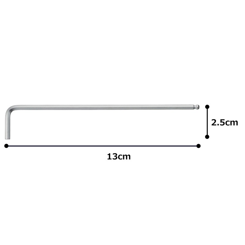 TONE BLB-04 Long Ball Point L-Shaped Wrench, 1/8 inch Wide