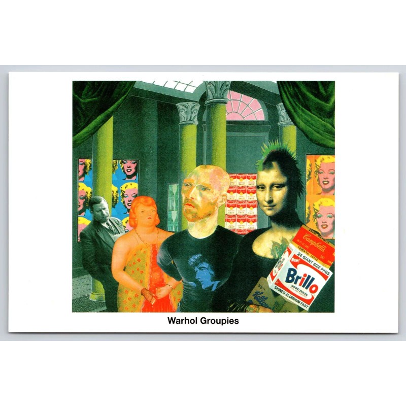 American Postcard Co Warhol Groupies Collage Postcard Elvis Van Gogh