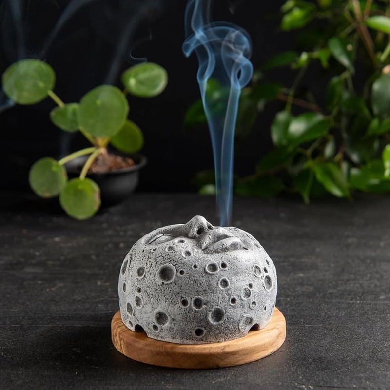 Ksrnsne 1 Piece Incense Burner Moon Face Incense Burner Decoration