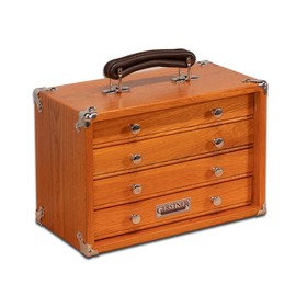 Gerstner International GI-T12 Red Oak 4-Drawer Mini Portable Chest