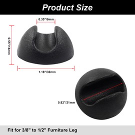 Suiwotin 4pcs Hairpin Leg Protector Feet, Fits for 3/8-1/2 Inch Hairpin Coffee Table Legs Feet, Black Rubber Chair Leg Caps, Furniture Pads Floor Protector