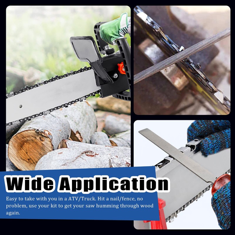 Glarks 7Pcs Chainsaw Sharpener File Assortment Kit with 5/32, 3/16,