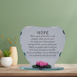 Crystal Memorial Plaques with Sayings | Amazing Gift for Loved Ones | Memorable Birthday Gifts | Valentine’s Day | Wife Birthday Present | Unique Gift | Remembrance Gift Idea (Wife)