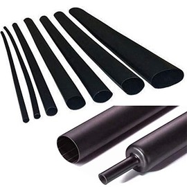 Electriduct 3/8" Heavy Wall Adhesive Lined Heat Shrink Tubing Waterproof Shrinkable Tube 9mm - Black - 3:1 Ratio - 3 Pieces of 16 Inch (4 Feet Total)