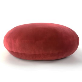 JEMA Marshmallow Body Pillow, Round Cushion, Springy Cushion, Puffy, Smooth, Round, Diameter 15.7 inches (40 cm), Wine