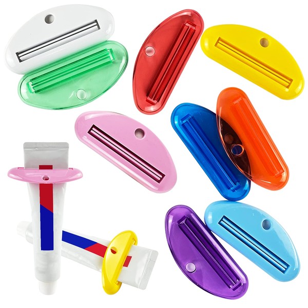 LOKiVE Toothpaste Tube Squeezer Dispenser, 9 Pcs Plastic Holder Clips for Saving Toothpaste Facial Cleanser Creams Paint
