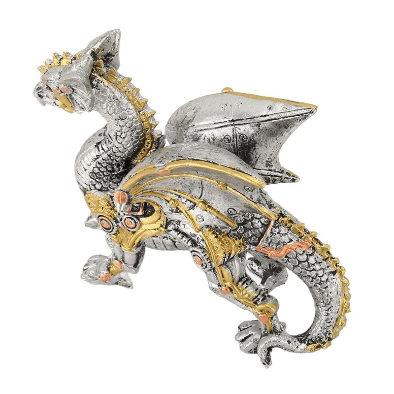 Mechanical Steampunk Dragon Sculpture Decorative Resin Dragon Statue for Bedrooms