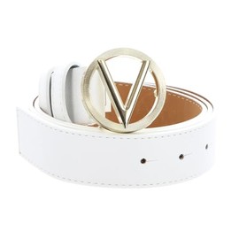 Valentino Hampton Plaque Buckle Belt W85 Bian/Oro - Can be Shortened, Bian / Oro