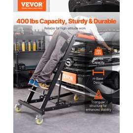 VEVOR Automotive Topside Creeper, 400 LBS Capacity High Creeper with 48" to 76" Adjustable Height, 4 Swivel Caster Wheels, Heavy Duty Automotive Engine Creeper, Ideal for Auto Repair and Maintenance