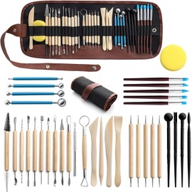 LINPHCEY 36-Piece Clay Sculpting Tools Set Perfect for Polymer Air Dry Modeling Clay Beginners & Professionals Ideal for DIY Pottery & Ceramics Tools for Clay Sculpey Sculpting & Crafting