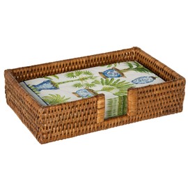 KOUBOO La Jolla Rectangular Guest Towel, Honey-Brown Napkin Holder, One Size