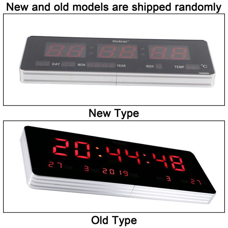 Digital LED Calendar Clock Temperature Wall Clocks (Calendar Temperature Week)