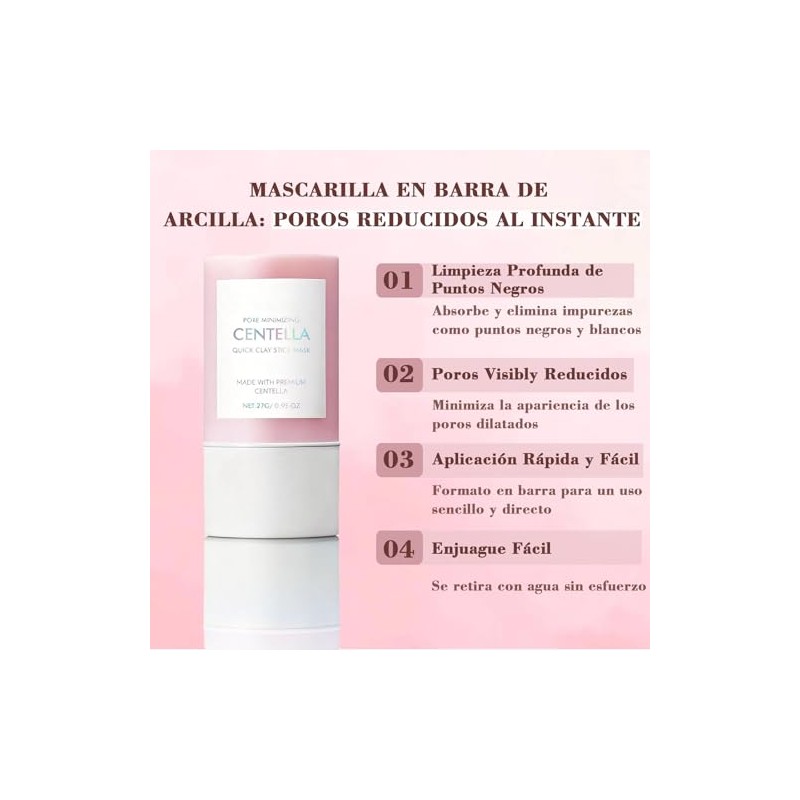 3PC Mascarilla de Arcilla en Barra con Centella Asiática,Poremizing Quick