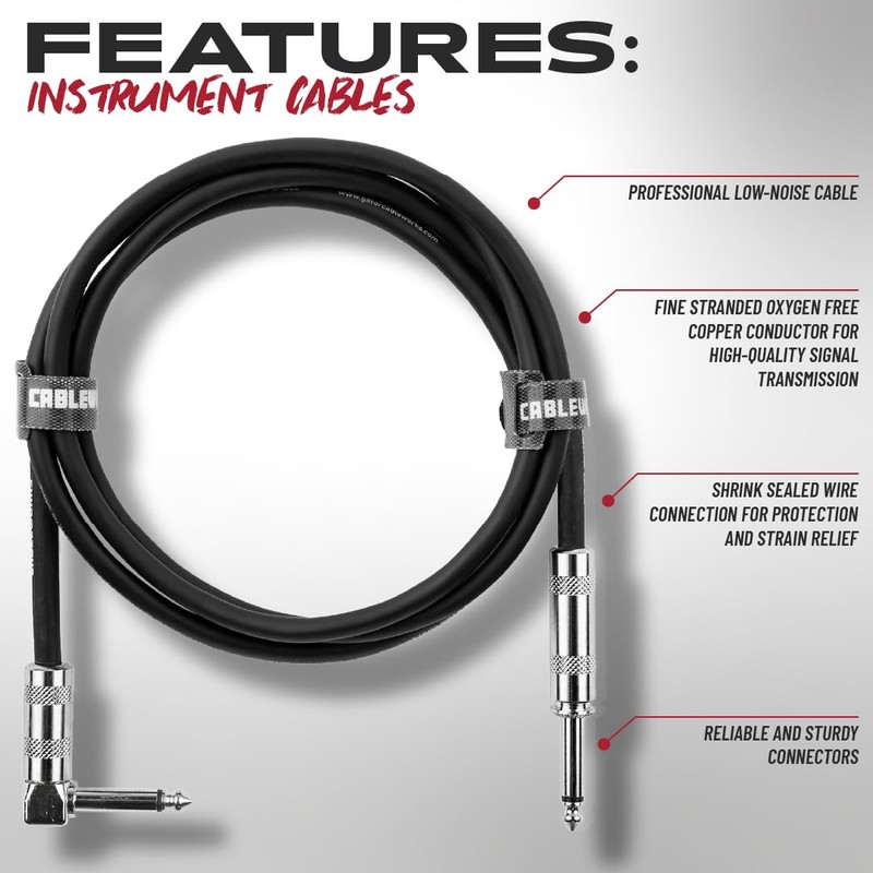 Gator Cableworks GCWB-INS-6INRA Backline Series 6-inch Instr./Patch