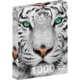 ENJOY Puzzle Portrait of White Siberian Tiger – 1000 Pieces Jigsaw Puzzle for Adults – Matte Finish, Soft Touch, Easy to Assemble, Tight Fit, Vivid Colors, Missing Pieces Service
