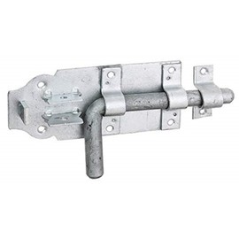 Alberts 124359 Bolzenriegel | mit rundem Griff und befestigter Schlaufe | feuerverzinkt | Platte 160 x 70 mm | Bolzen-Ø 16 mm | Gesamtlänge 210 mm