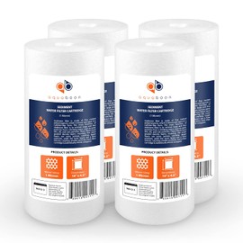 Aquaboon Whole House 1 Micron Water Filter 10 x 4.5 Against Sediment Water Filter Cartridge Replacement Compatible with DGD-5005, AP810, 4-Pack