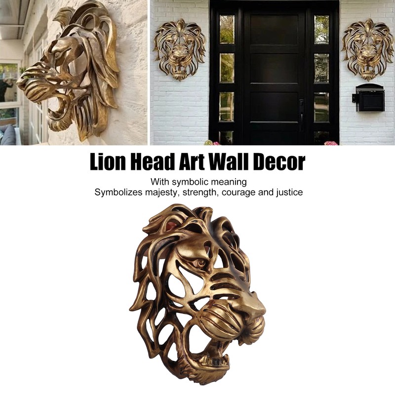 Lion Head Art Wall Decor Resin Vivid Lion Head Wall