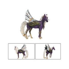 Fuwraixis Purple Pegasus Playset, Mythical Pegasus with Wings, Elf Horse Children's Gift Ornament, Simulated Animal Models, Character Set for 5 Years and Older