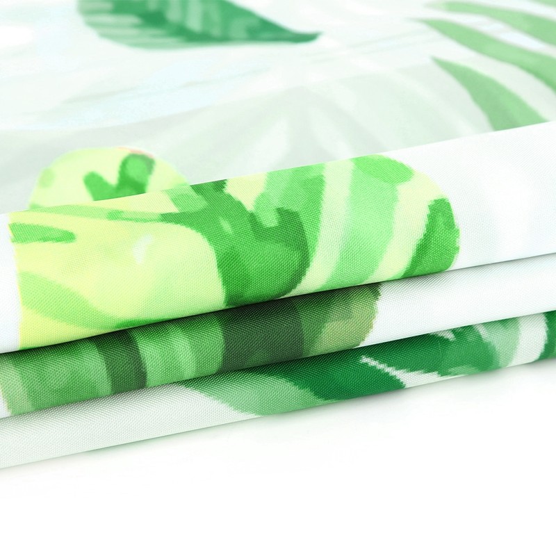 Unique Plant Leaves Pattern Shower Curtain Waterproof Mildew Proof Bathroom