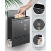 Uniclife Wall Mount Mailbox, Mailboxes for Outside, Large Modern Mail