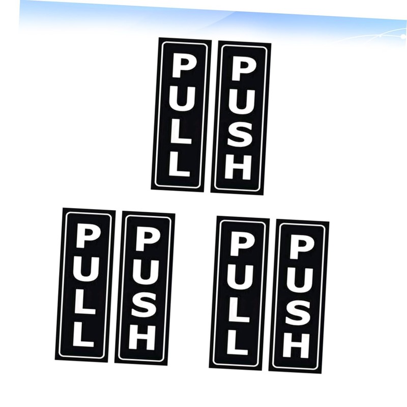Operitacx Push Pull Door Sign Stickers 6 Tile Glass Metal