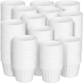Gerrii 1600 Pack 4 oz White Paper Souffle Cups Disposable Paper Souffle Cup Condiment Cups Ketchup Cup for Medication Distribution, Pills, Samples, Sauces, Food, Dessert