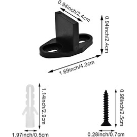 8 Pack Barn Door Floor Guides, T Shape Guides Floor Mounted Easy Installation Bottom Track Guides for Barn Closet Doors and Bypass Pocket, Black