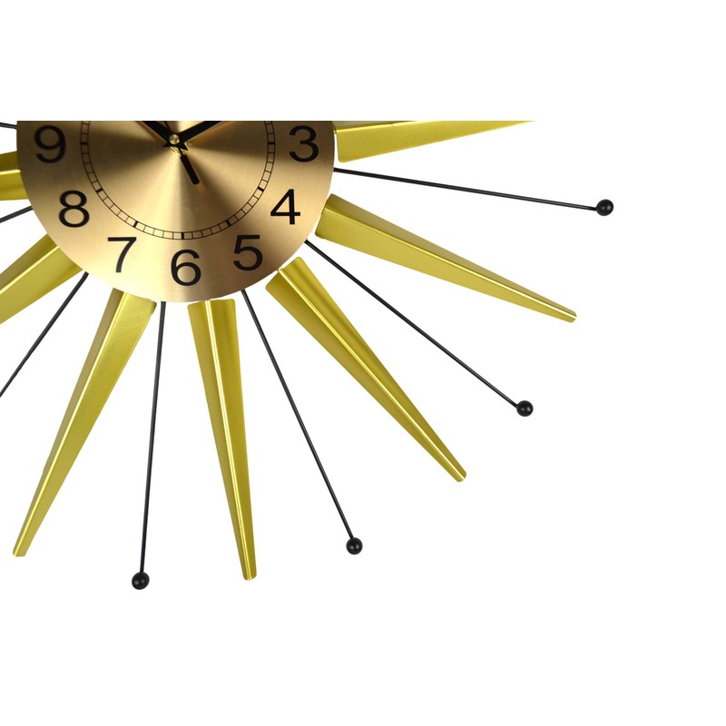 3starimex = aliases) Round Wall Clock Openwork Metal Oversized Sunburst