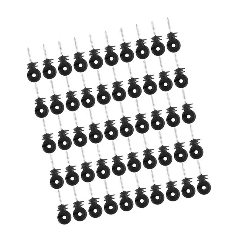 Pack of 50 Ring Insulators, Black Screw In Ring Insulators,