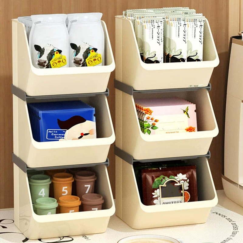 QUSHEJIAND Acrylic Coffee Tea Organizer 2 Layers Stackable Tea Bag