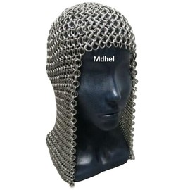 anodized aluminum hood aluminum chainmail hood handmade large size new aluminum chainmail coif hood Medieval coif Helmet hood Ringmail coif Full head coif Historical coif Knight coif