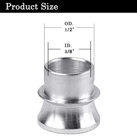 OUBULU High Misalignment Spacer 1/2" to 3/8" for Heim Joints Rod End Bore 4 Pack