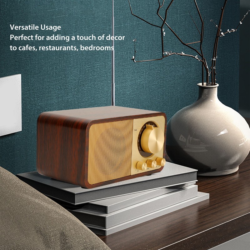Retro Wood Bluetooth Speaker Clear Sound Quality Mini Portable Wireless