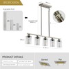 YIHANTLZ Industrial Linear Pendant Light, 5-Light Black Kitchen Island Chandelier