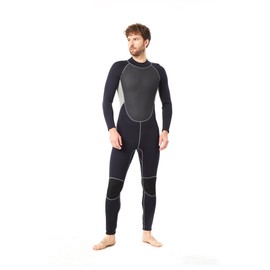 Fitcue Men Wetsuits 3mm Neoprene Wet Suit Back Front Zip Water Suit for Surfing Swimming Diving, Black, M