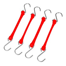 The Perfect Bungee® 12" Heavy-Duty Polyurethane Bungee Strap, 4-Pack, Red – Durable, Flexible, Weatherproof, Long-Lasting, Made in USA – Ideal for Outdoor, Marine, Camping, and Cargo Use