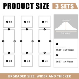 9-Frame Peel and Stick Wall Molding Kit, Pre-Cut 3D Wainscoting Panels Accent Wall Decor, Premade DIY Paintable Moulding for Interior Walls, Home Décor, Doors