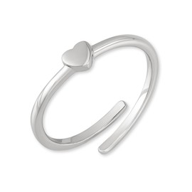 GD GOOD.designs Heart Ring for Women - Adjustable Women's Ring with Heart Pendant - Rustproof 316L Stainless Steel in 18K Gold, Silver or Rose Gold I Valentine's Day Gift for Her, Stainless Steel, No